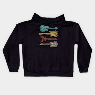 Vintage Electric Guitars Distressed Kids Hoodie